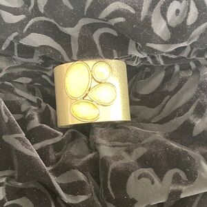 Elegant Gold and Cream Women's Cuff Bracelet